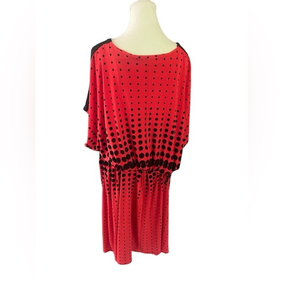 Women’s LANE BRYANT Red Polka Dot Dress Size 26/28 with belt - Picture 4 of 8
